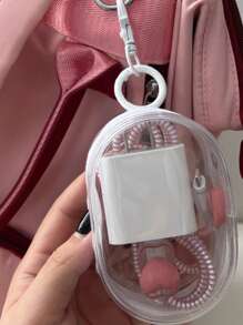 1 chiếc móc chìa khóa túi đựng đồ trong suốt mini di động, móc chìa khóa đa chức năng nhỏ gọn, thích hợp cho túi xách nữ, đồ trang trí chìa khóa ô tô, bộ sạc điện thoại, tai nghe, son môi và các vật dụng lưu trữ khác (Kiểu móc chìa khóa ngẫu nhiên) - Nhiều màu - Xem 9