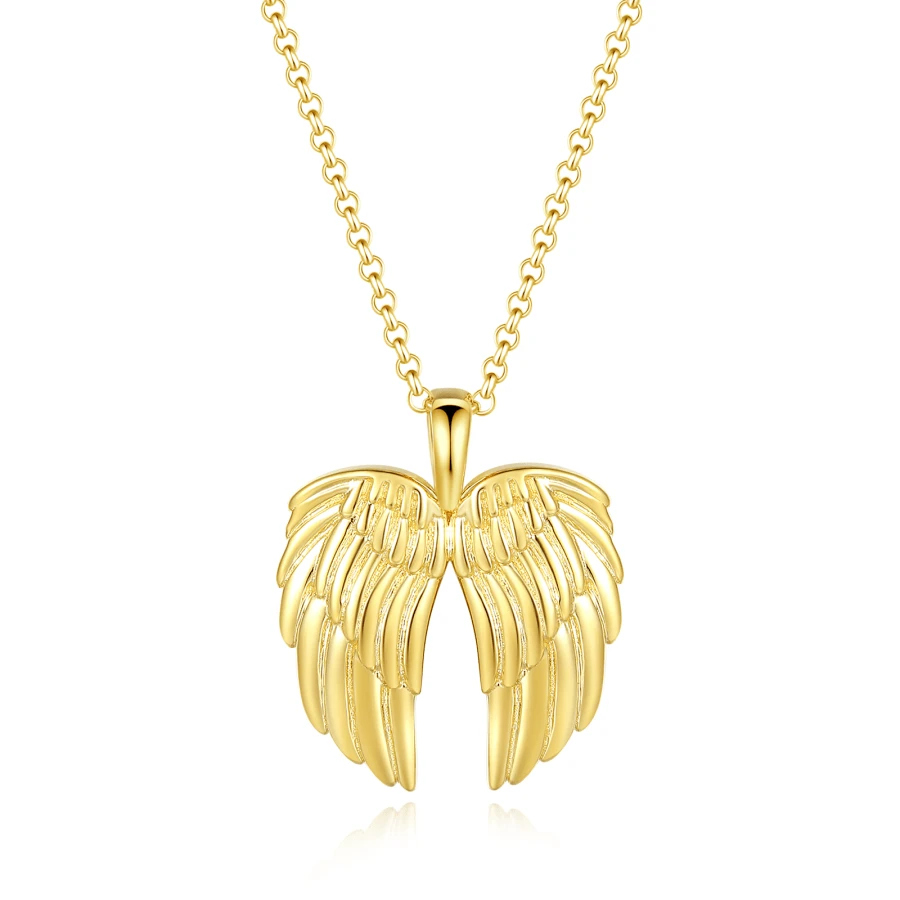 1pc Unisex Personalized Wing Shaped Pendant, Suitable For Daily Wear - Yellow Gold - View 1