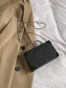 Bolso de cadena con forma de radio decorativo miniatura - Negro - Ver 5