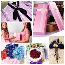 3 Stücke, 72 Yards/4cm Satinband Geschenkbox Verpackung, dekoratives Band, Bekleidungs Zubehör, Gewebeband, Geburtstags Festival Rose Blumen DIY Bastelband