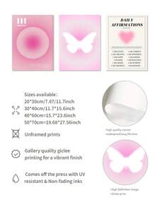 3入組/套北歐極簡風格非凡影子心形客廳裝飾畫布，無框 - 彩色 - 查看 5