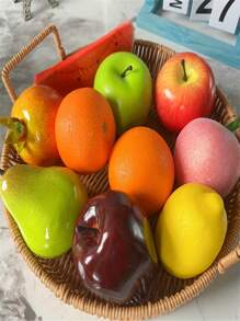 10 Pieces Lifelike Artificial Fruit Set - Realistic Plastic Apples For Home & Party Decor, Photography Props, And Cake Displays - Multicolor - View 2