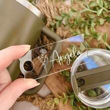 6 piezas placa/etiqueta clara para vaso con asa de 30 onzas, placa transparente para nombre de vaso, accesorios para vaso, accesorios de deporte para vaso, accesorios para vaso, placa transparente para nombre - transparente - Ver 9