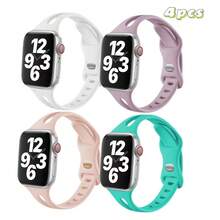 4 条兼容 Apple Watch 硅胶表带，兼容 Apple Watch 表带 38 毫米 40 毫米 41 毫米 42 毫米 44 毫米 45 毫米，柔软防水，男女通用，兼容 Apple Watch Series Ultra 8 7 6 5 4 3 2 1 Se - 42mm/44mm/45mm/49mm - 查看 7