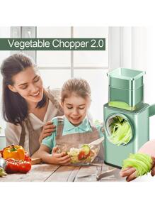 Rallador de queso rallador de queso actualizado con mango 4 en 1 cuadrado Tormenta Cortador de verduras Cortador de alimentos Veggie para la cocina Patata Cebolla Hashbrown Nueces Fruta - Azul - Ver 4