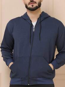 Men Sweatshirts - Navy Blue - View 1