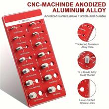 1 Set Nut And Bolt Thread Checker, Inch And Metric Thread Checker, Bolt Size And Thread Gauge, Bolt And Nut Identifier Gauge, Bolt Gauge,Tools For Men - 紅木色 - 查看 1