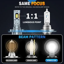 HYNBYZJ 1 对 H4 H7 LED Canbus 100000LM 260W 7535 CSP 汽车大灯 H1 H11 LED 灯泡 9005 9006 HB3 HB4 9012 HIR2 汽车雾灯 - 白色 - 查看 6