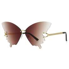 Gafas de moda con forma de mariposa personalizadas para mujeres 2024, con alas, oversize, gafas de alta gama - Dorado - Ver 22