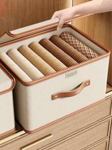 1pc Oxford Cloth Multifunctional Foldable Collapsible Storage Box With Lid In Beige Color, Suitable For Clothes, Toys, Documents Decorations Decor Festival Decor Room Decor Home Decor Decor Bedroom Decor Dress Pants Shoes Jeans Boots Skirtbedroom,Organizer,Organiser,Home Storage,White T Shirt Women,Black Pants Women,Ladies Winter Clothes,Dress,Winter Clothes For Ladies,Elegant Woman Dresses,White Shirt For Ladies,Long Sleeve,White Jumpsuit For Women,Spring Dresses For Women,Spring Outfits For Women,Spring,Spring Clothes,Minimalist,Summer Tops