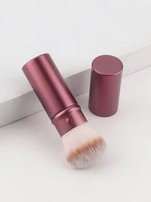 RANCAI 1pc Portable Retractable Blush Brush, Makeup Brush For Powder, Purple - Burgundy - View 4