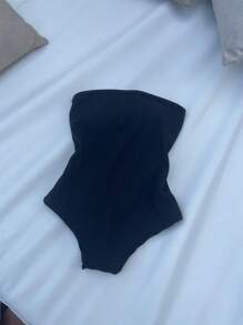 Women Bodysuits - 黑色 - 查看 1