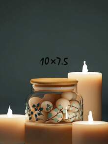 1入組玻璃食品儲存容器，帶竹蓋，可密封保存廚房和餐具室儲物，適用於儲存意大利麵、咖啡豆、麵粉、糖等