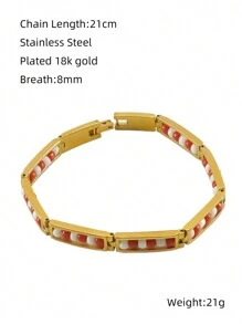 1 pièce Bracelet en acier inoxydable de mode de personnalité pour femmes, bijoux de bracelet en acier de titane de couleur or 18K
