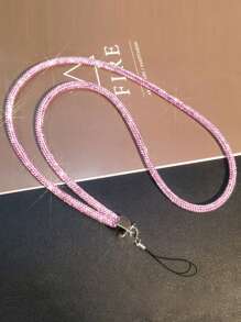 Fashionable Multi-Color Mobile Phone Hanging Strap, Short/Long Wrist Style With Rhinestone Chain For Women, Handmade Luxury Rhinestone Pendant Gifts For Mother, Family, Friends, Birthday, Holiday Phone Charm, Phone Chain