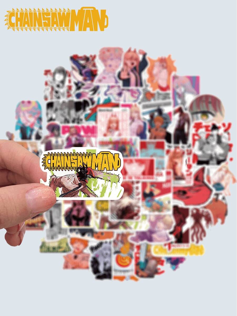 Aniplex TOEI ANIMATION 50pcs Officially Licensed Vinyl Sticker Anime Merch Pack For Fans Chainsawman Sticker For Water Bottle Vinyl Waterproof Decals For Laptop Phone Hard Hat Skateboard Scrapbooking Bumper Gifts For Mom Dad Grand Mother Father Teacher Sister Brother Friend Funny Valentine'S Day Gifts Denji Makima Power Aki Hayakawa Hirokazu Arai Kishibe Himeno Kobeni Higashiyama