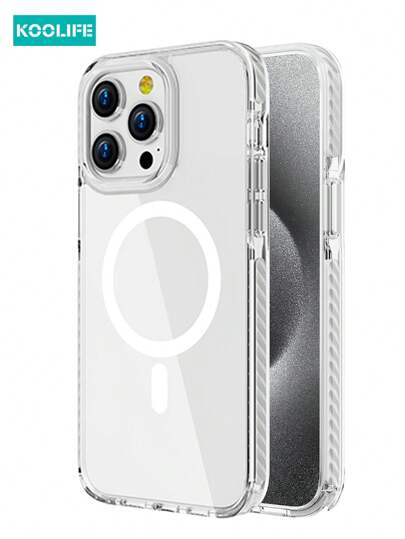 Koolife 1 件高透明度 2.0 毫米 PC 背板，带磁性无线充电、可拆卸挂绳孔支架、侧面彩色镶嵌、模制镜头框架、全覆盖手机保护壳，兼容 17 ProMax/17/17 Pro/17 Air/16/16 Pro/16 Plus/16 ProMax/11/11 Pro/11 ProMax/12/12 Pro/12 ProMax/13/13 Pro/13 Plus/14/14 Pro/14 Plus/14 ProMax/15/15 Pro/15 Plus/15 ProMax