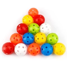 9-Pack Multicolor Plastic Golf Training Balls - PE Hollow Practice Golf Balls For Indoor & Outdoor Swing Practice - 1.67-Inch Diameter With 26 Holes - Versatile Golf Accessories For Adults For Easter, Christmas, Halloween, Father's Day - Multicolor - View 9