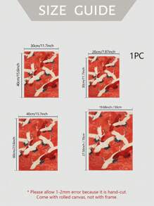 1 Pieza Pinturas De Lienzo De Imágenes De Animales, Arte De Pared De Grulla Coronada Roja, Impresión De Póster Japonés, Arte De Grulla Roja, Pintura De Pared Roja, Decoración De Pared Para Sala De Estar, Dormitorio, Oficina, Restaurante, Club, Tienda, Decoración Del Hogar, Regalo Creativo, Sin Marco