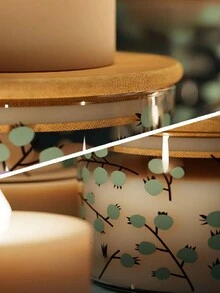 1入組玻璃食品儲存容器，帶竹蓋，可密封保存廚房和餐具室儲物，適用於儲存意大利麵、咖啡豆、麵粉、糖等