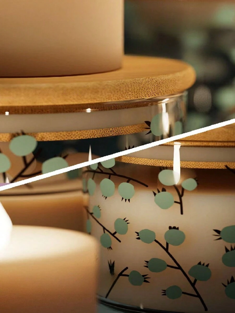 1入組玻璃食品儲存容器，帶竹蓋，可密封保存廚房和餐具室儲物，適用於儲存意大利麵、咖啡豆、麵粉、糖等