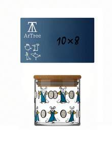 1入組帶竹蓋玻璃食品收納容器，具密封性的玻璃儲物罐，可用於廚房和儲藏室的儲物，適用於納麵、咖啡豆、麵粉、糖等