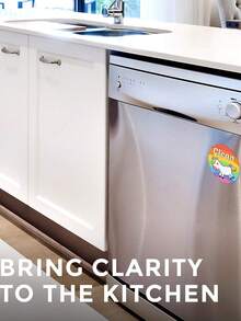 Imán de lavaplatos con dibujo animado de limpieza para identificar si está sucio o limpio | Etiqueta de organización para la cocina en el hogar | Regalo divertido y novedoso | Doble cara - Multicolor - Ver 8