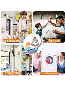 Imán de lavaplatos con dibujo animado de limpieza para identificar si está sucio o limpio | Etiqueta de organización para la cocina en el hogar | Regalo divertido y novedoso | Doble cara - Multicolor - Ver 7