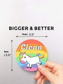 Imán de lavaplatos con dibujo animado de limpieza para identificar si está sucio o limpio | Etiqueta de organización para la cocina en el hogar | Regalo divertido y novedoso | Doble cara - Multicolor - Ver 5