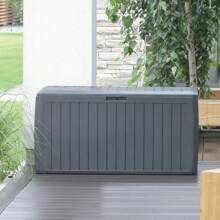 Baul de jardin 280 litros Prosperplast Boardebox de plastico en color Marrón Mocha 116 x 43,3 x 55 cm. Envío gratuito en 24/48 horas - Marrón Mocha - Ver 2