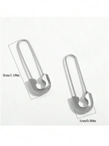 1 par de Pendientes sencillos de estilo Broche de aleación para mujer
