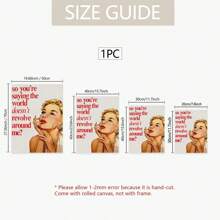 一幅帆布油画《女孩意识到“世界并非围绕我转”后哭泣》，适合女孩房、女性卧室、宿舍装饰，无框。 - 彩色 - 查看 4