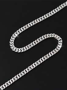 純銀S925素材簡約裸頸鍊，男士萬用風格，嘻哈時尚毛衣鍊，鎖骨鍊，C字側扣鍊，適宜作為送給父親的禮物