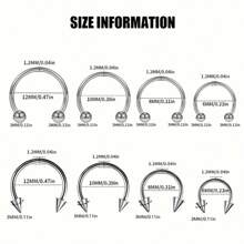 32pcs 16G Simple Stainless Steel Horseshoe Rings, Nose Septum Rings, Eyebrow Lip Rings, Tragus Helix Earring, Body Piercing Jewelry Gift For Men - Lip Ring Set - View 2