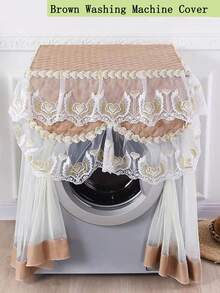 European Style Fully Automatic Drum Washing Machine Cover Dust Cover Washing Machine Lid Fabric, Zippered Toilet Mat Set - Multicolor - View 5