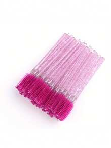 100pcs Disposable Mascara Wands, Crystal Eyebrow Brush (Suitable For Eyelash Extensions), Pink Eyelash Brush (With Storage Box), Eyebrow Brush, Eyeshadow Brush, Spiral Brush - Multicolor - View 18