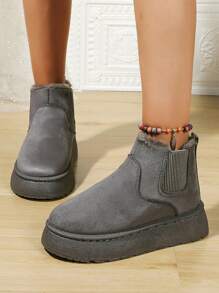 Women's Thickened And Plush Snow Boots, New Arrivals For Autumn And Winter With High-Quality Material, Thickened Soles To Increase Height And Add Elegance To Your Casual And Fashionable Outfits