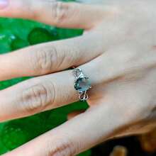 925 Sterling Silver Oval Moss Agate Ring, High Quality Jewelry For Daily Wear And Special Occasions - Oval Green Agate Ring - View 2