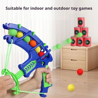 1pc Blauwe Schuim Boog & Pijl Boogschieten Speelgoedset, Buiten Werpen Boog & Pijl Schiet Speelgoed, Interactief Speelgoed Voor Jongens & Meisjes Leeftijden 4-6, Binnen Boogschieten Schiet Speelgoed