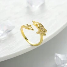 Chaobang 1入組豪華簡約幾何單鑽戒指，可調整開放式設計，閃耀生動，適合女性參加婚禮、宴會、派對、節日和日常佩戴。 - J504 - 查看 17