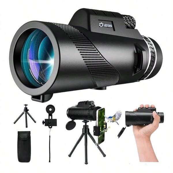 Monoculo Telescópio Binoculo Portátil Zoom C/ Tripé e Suporte Para Celular Monocular 40x60