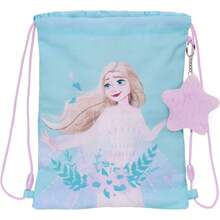 Disney Junior Frozen Ii Flat Bag "Hello Spring" - Officially Licensed Flat Bag - Elegant Design - Ideal For Daily Use - Lightweight Material - Adjustable Drawstring Closure - 彩色 - 查看 1