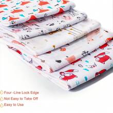 Benxoine 10-Pack Burp Cloths For Baby Boys And Girls - Organic Baby Burp Cloth,Baby Washcloths, Burp Rags, Large Neutral Burp Clothes For Newborn - 狐狸 - 查看 7