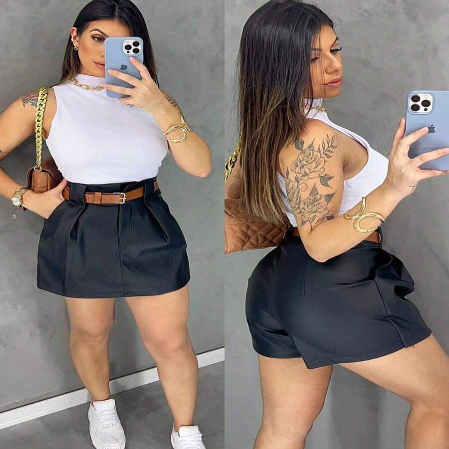 Women Shorts - 黑色 - 查看 1