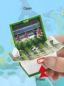 1pc Creative Sports-Style 3D Foldable Book Keychain, Football/Basketball Foldable Book Keychain, Gifts For Football & Basketball Fans (Random Sticker Design And Court Color) - Multicolor - View 5