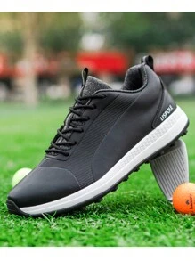Men Spikeless Golf Shoes Breathable Golf Sneakers Anti Slip Golf Shoes Comfortable Golf Sneakers - 黑色 - 查看 7