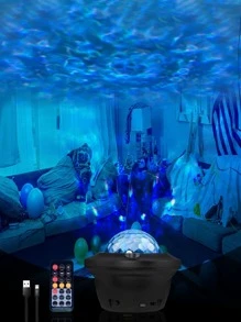 1pc Led Projection Light, Modern PC Water Wave Design Projection Light For Home Decoration