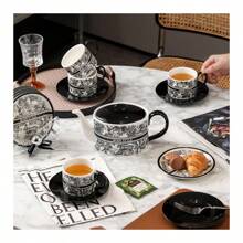 Home Tea Set Gift Box With Ceramic Tea Pot, Forest Cup, Saucer And Fruit Flower Tea, Perfect For Health Enthusiasts Back To School - Black - View 4