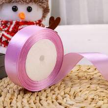 1 pieza/6 piezas Cinta de regalo de unicolor, Pinza de pelo hecha a mano, Cinta de satén de 1 pulgada x 25 yardas, Cinta para decoración de bodas y fiestas, Cinta para hacer coronas, Cinta para hacer lazos, Cinta para hacer ramos de pelo, Manualidades y costura, Navidad - Multicolor - Ver 24