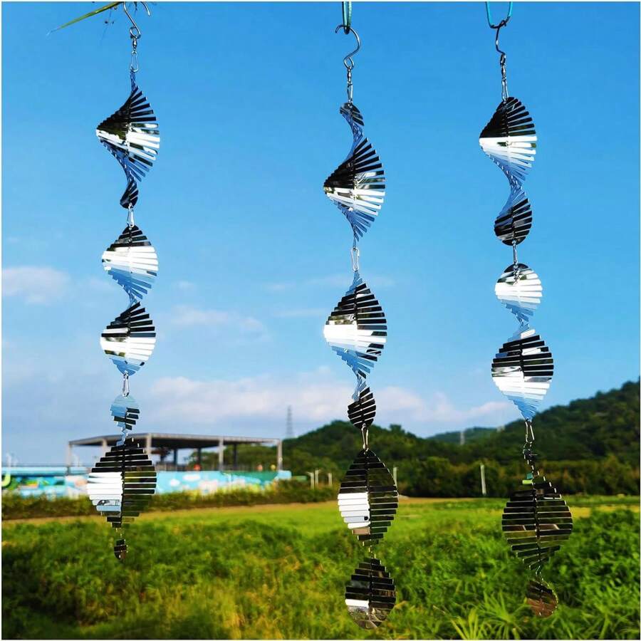 1pc Rotating Metal Bird Scare Plate Set High Reflection Double Sided Bird Rotating Reflector